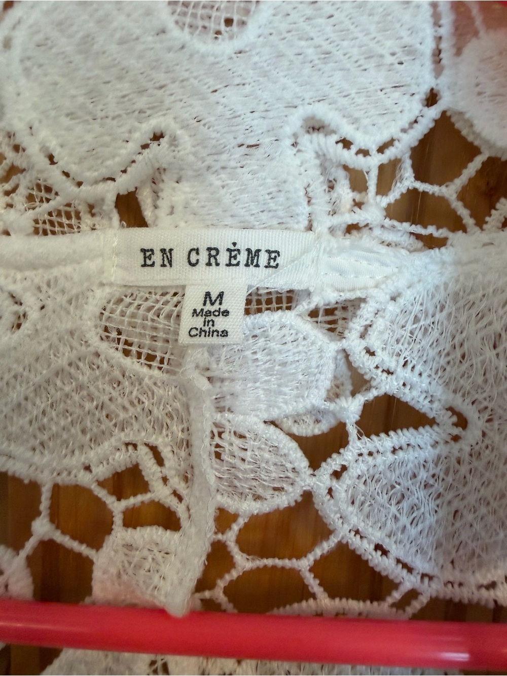 White Floral Lace Button-Front Blouse - Picture 3 of 3